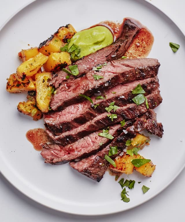 Skirt Steak with Grilled Pineapple Chow Punchfork
