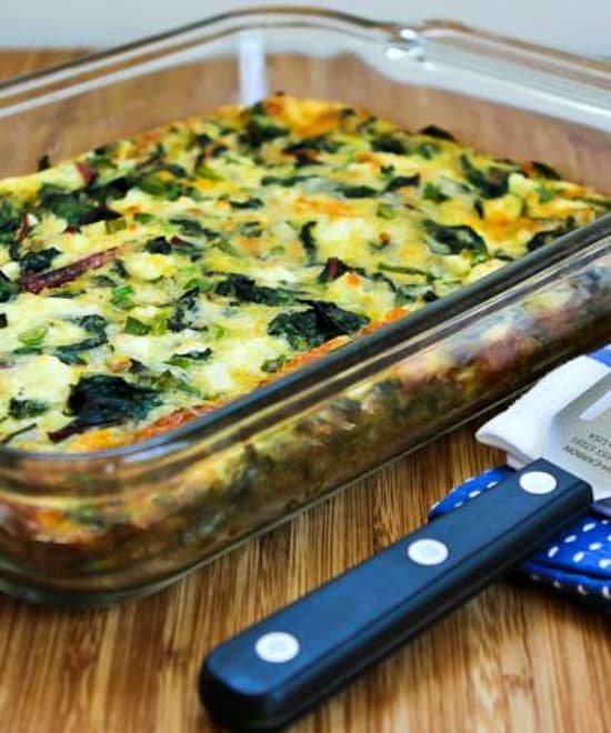 Swiss Chard, Mozzarella, and Feta Egg Bake Punchfork