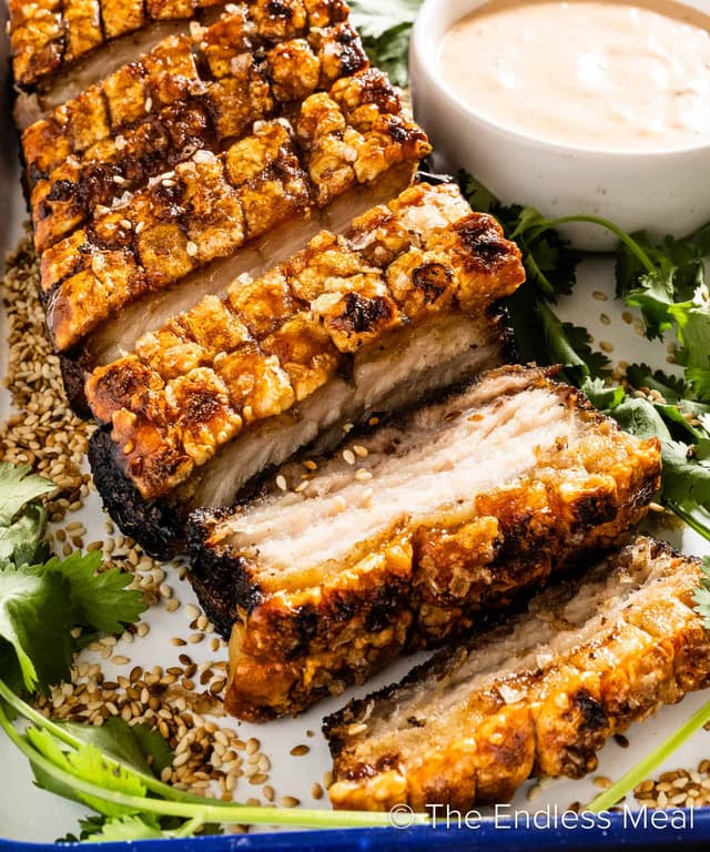 Maple Glazed Pork Belly with Crispy Crackling Punchfork