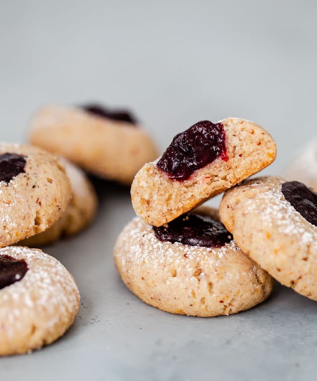 Hazelnut Thumbprint Cookies with Jam Punchfork