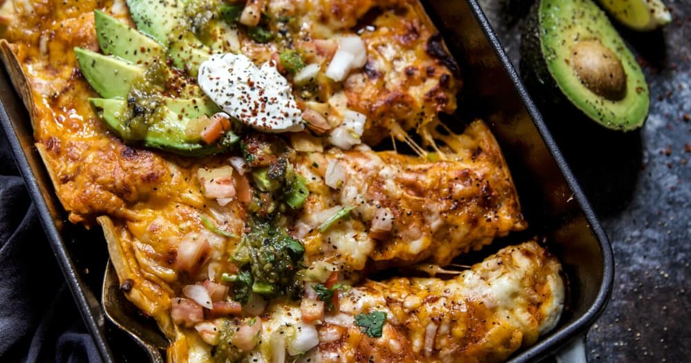 Easy Vegetarian Hatch Chile Enchiladas Punchfork