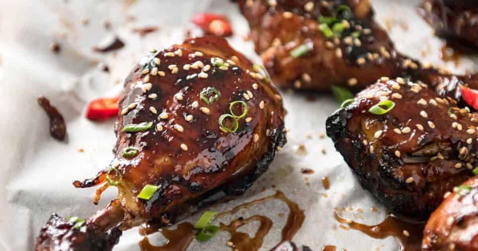 Sticky Chicken Drumsticks in Chinese Plum Sauce Punchfork