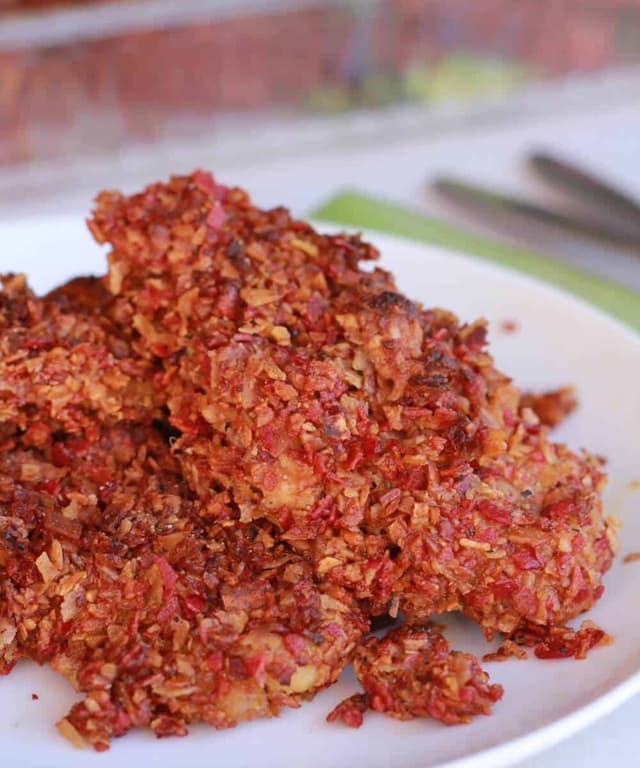 Mediterranean Vegetable Chip Crusted Chicken Punchfork