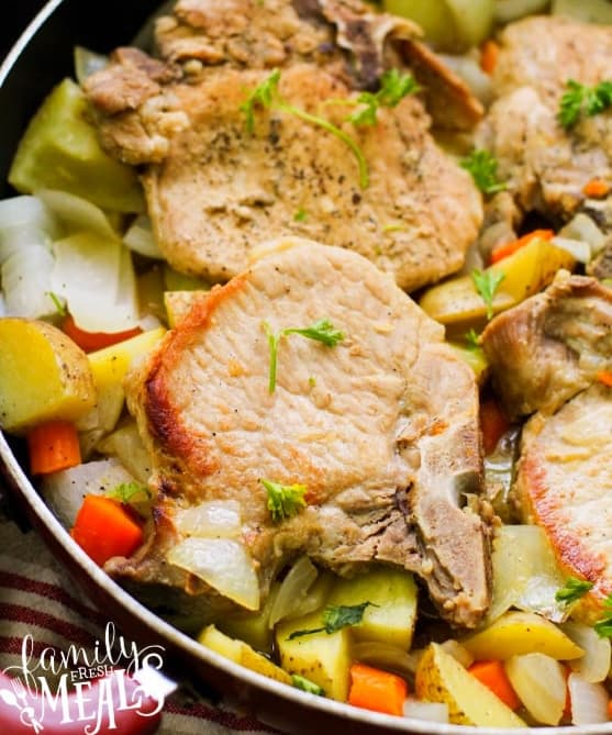 One Pot Pork Chops and Vegetables Punchfork