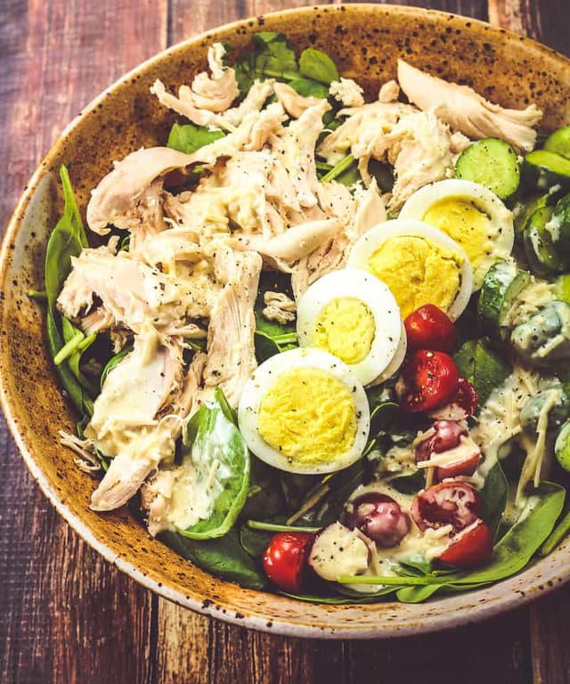 Simple Spinach Salad with Creamy Parmesan Dressing Punchfork