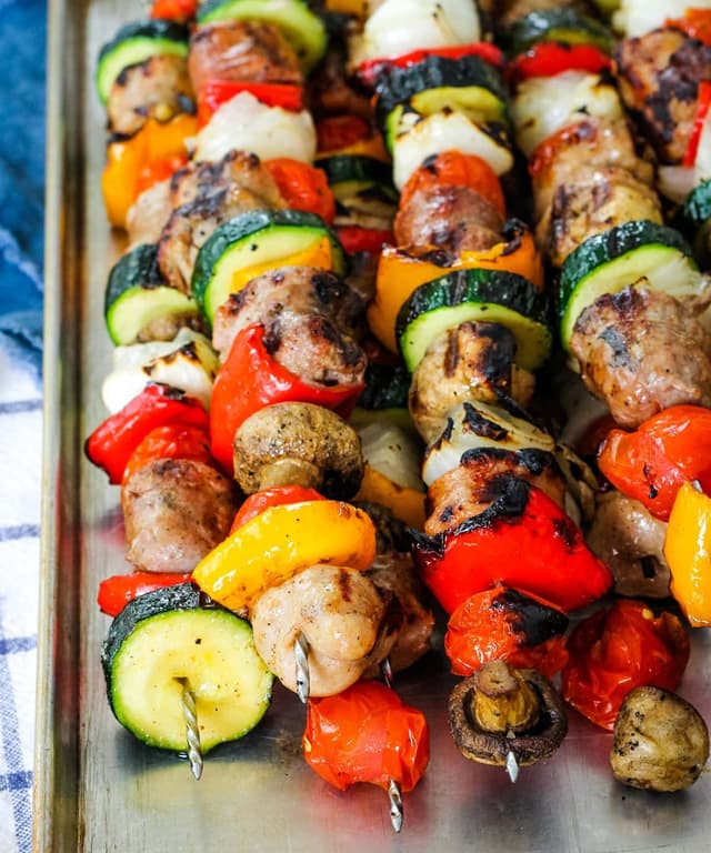 Veggie and Sausage Shish Kabobs Punchfork