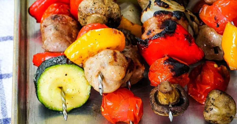 Veggie and Sausage Shish Kabobs Punchfork