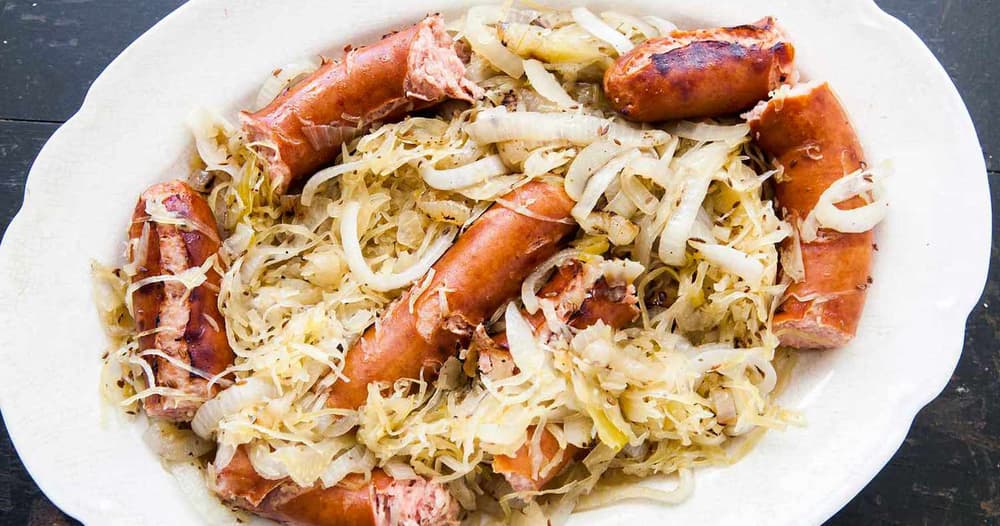 Grilled Polish Sausage and Sauerkraut Punchfork