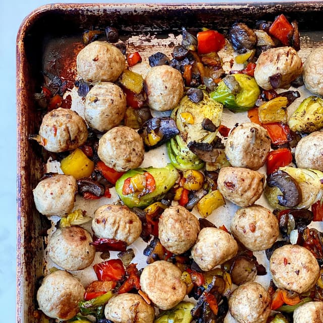 Costco Sheet Pan Meatballs with FireRoasted Veggies Punchfork