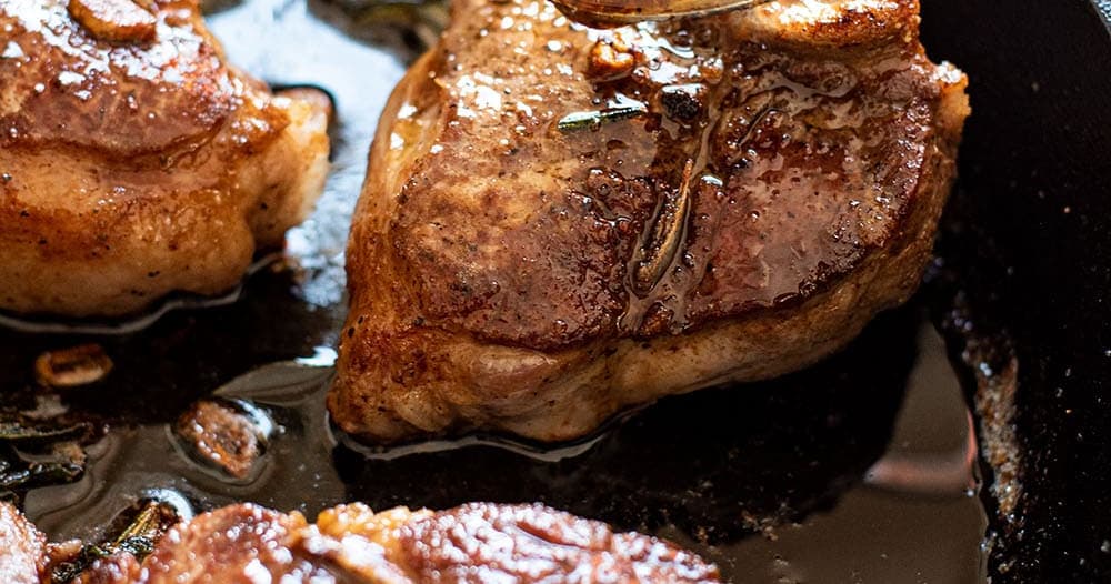 Lamb Loin Chops with Cognac Butter | Punchfork