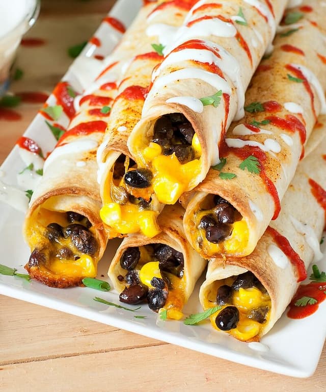 Cheesy Baked Black Bean Flautas Punchfork