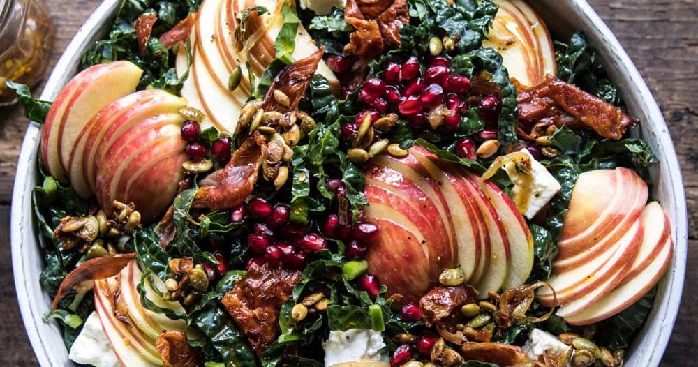 Fall Harvest Honeycrisp Apple and Kale Salad Punchfork