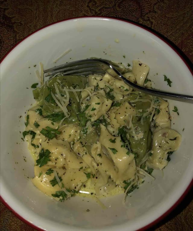 Tortellini with BasilCream Sauce Punchfork