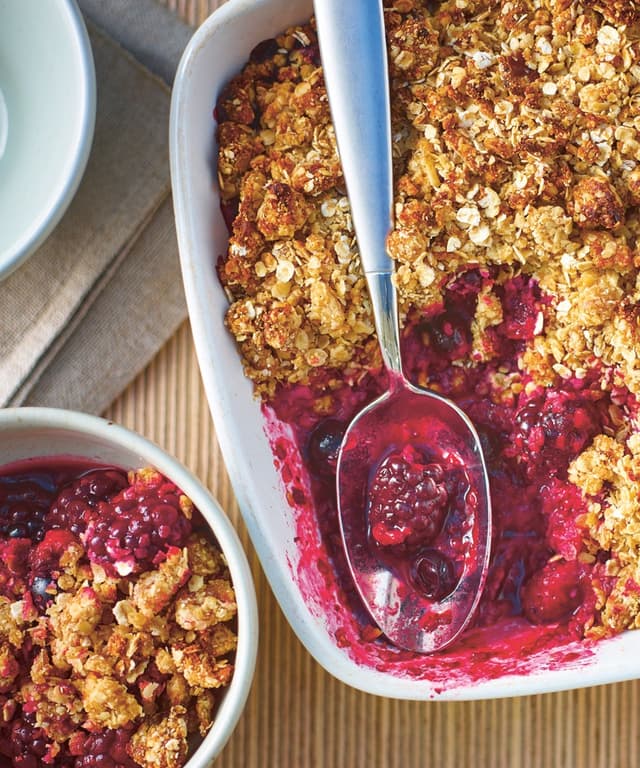Mixed Berry Crumble with Oats and Almonds Punchfork