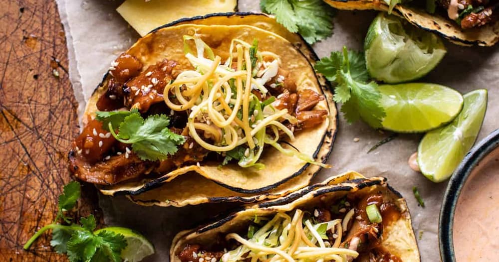 Slow Cooker Braised Hawaiian Pineapple Chicken Tacos Punchfork