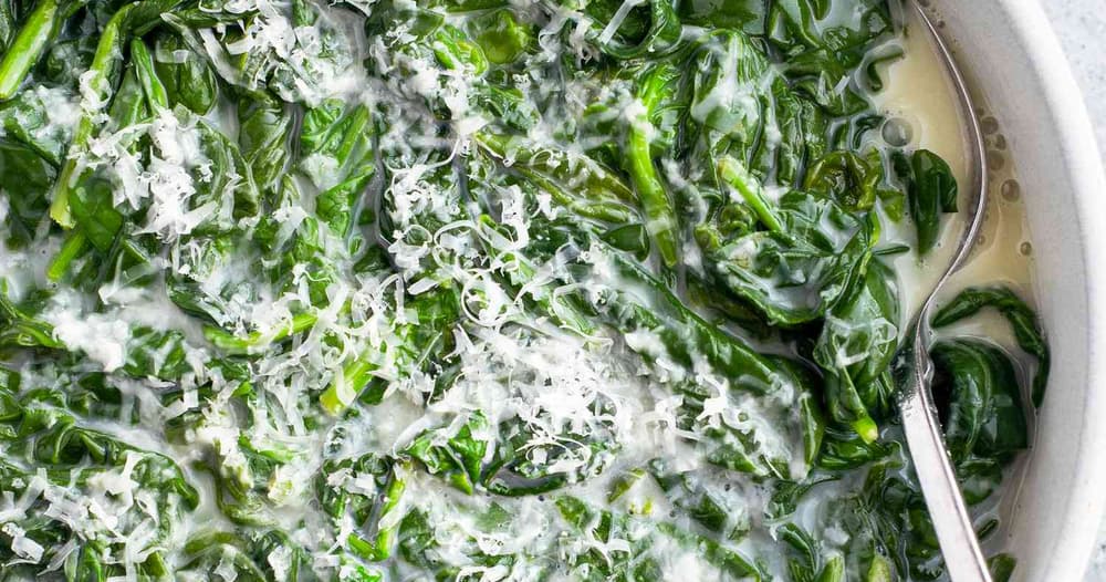 Microwave Garlicky Creamed Spinach Punchfork