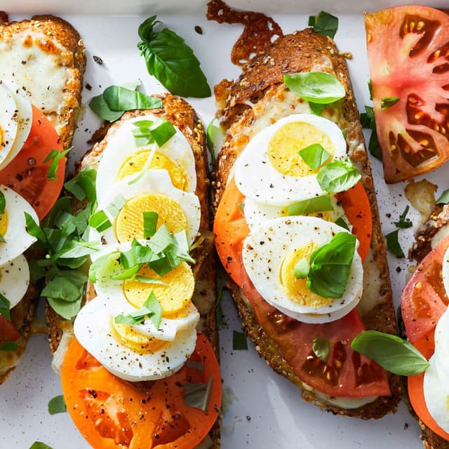 Heirloom Tomato and Egg Toasts Punchfork