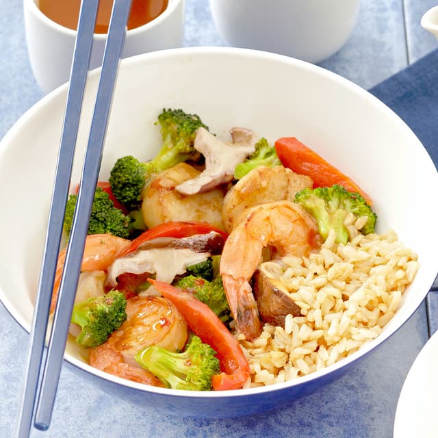 Shrimp and Scallop Vegetable StirFry Punchfork