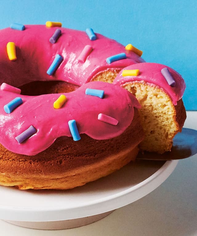 Giant Vanilla Donut Cake Punchfork