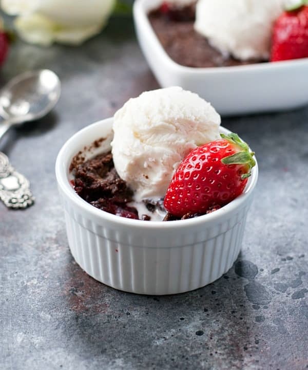 3Ingredient Strawberry Chocolate Dump Cake Punchfork