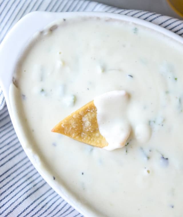 Homemade Green Chile Queso Cheese Dip Punchfork