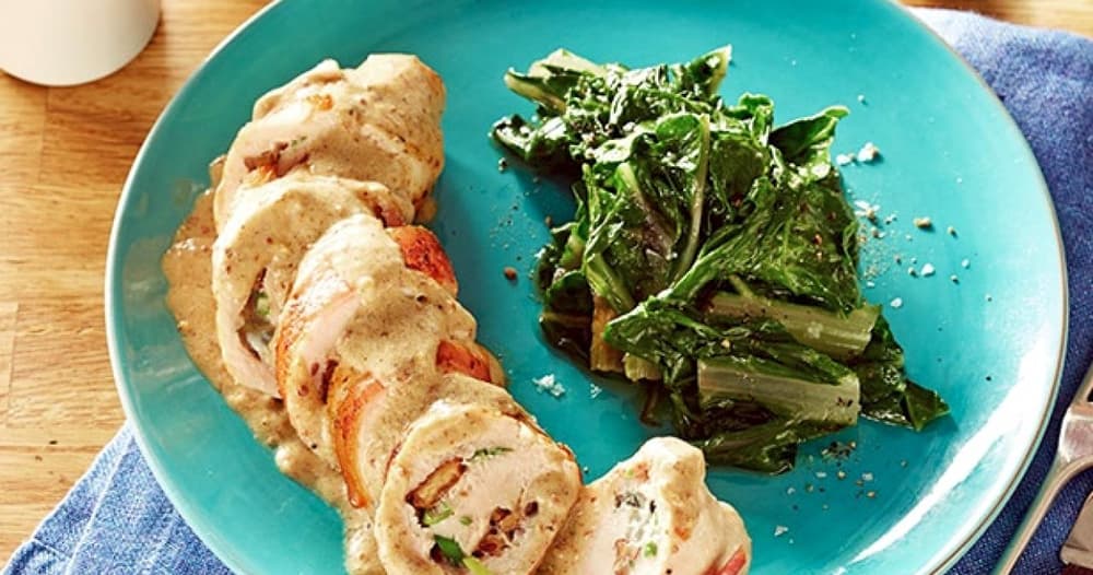 Bacon Wrapped Chicken with Blue Cheese and Pecans Punchfork