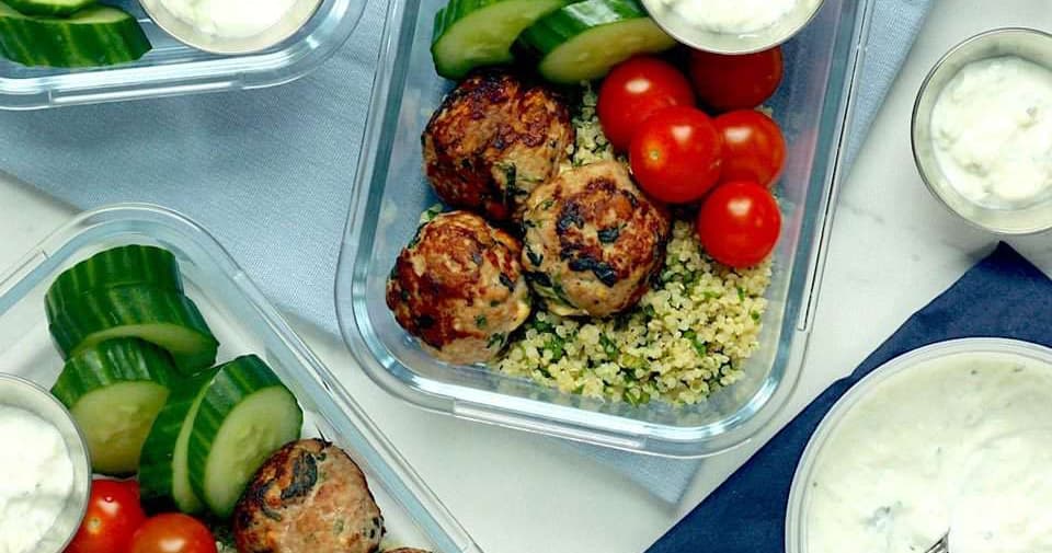 Spinach & Feta Turkey Meatballs with Herbed Quinoa Punchfork