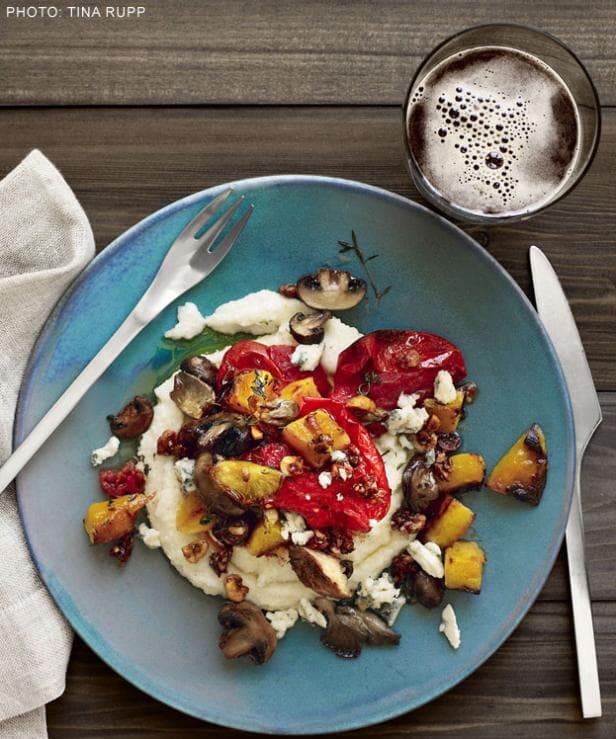 Grits and Roasted Vegetables with Hazelnut Butter Punchfork
