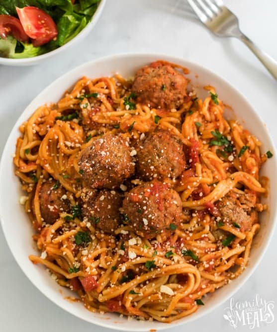 Crockpot Spaghetti and Meatballs Punchfork