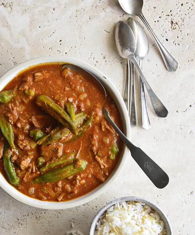Persian Okra Stew (Khoresh Bamieh) Punchfork