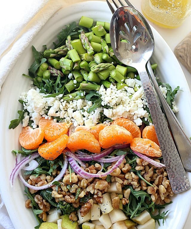 Arugula Salad with Asparagus & Mandarin Orange Salad Dressing Punchfork