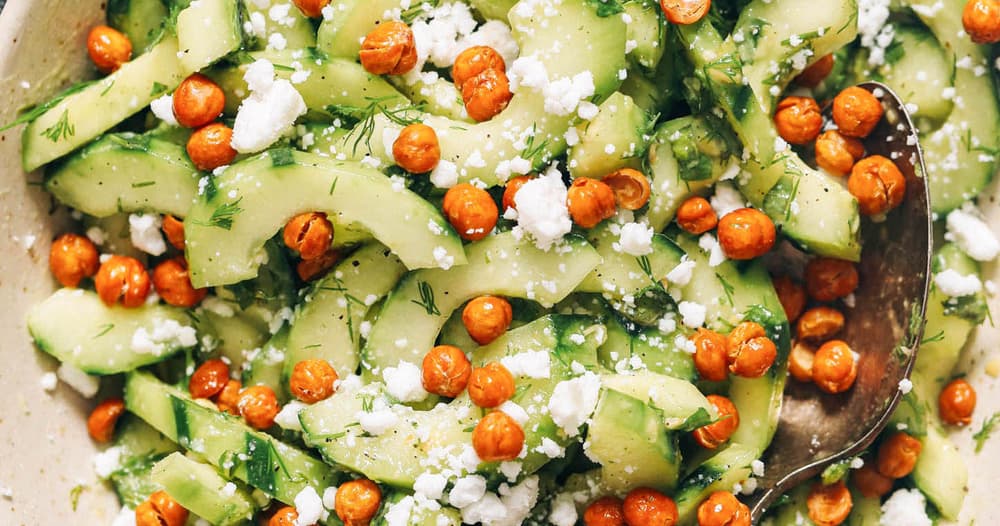 Cucumber Salad with Fresh Dill & Mint Punchfork
