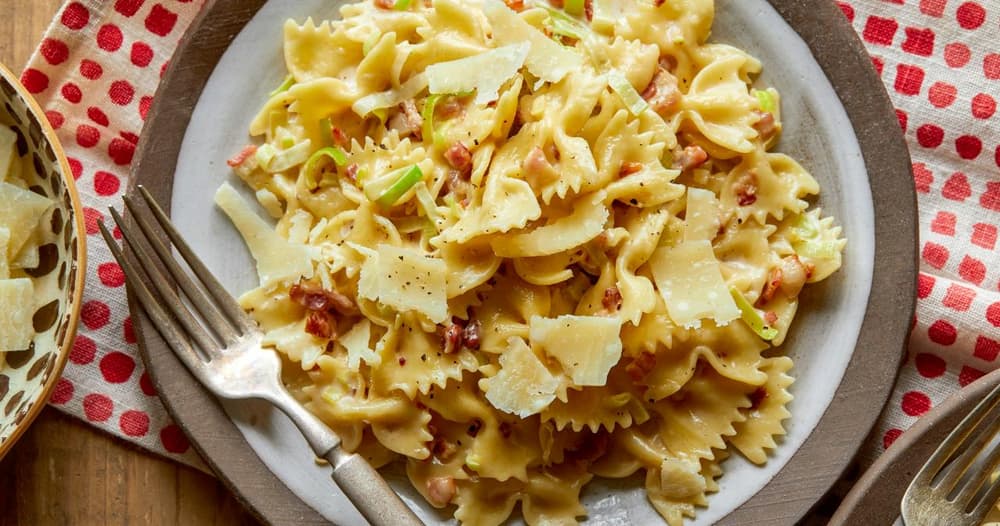Pasta with Pancetta and Leeks Punchfork
