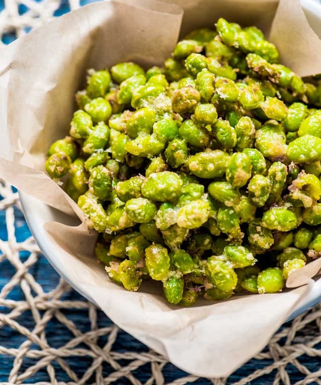 Crispy Parmesan Garlic Edamame Punchfork