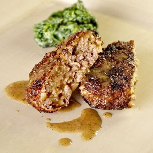 Julia Child's Ground Beef Patties with Onions and Herbs Punchfork