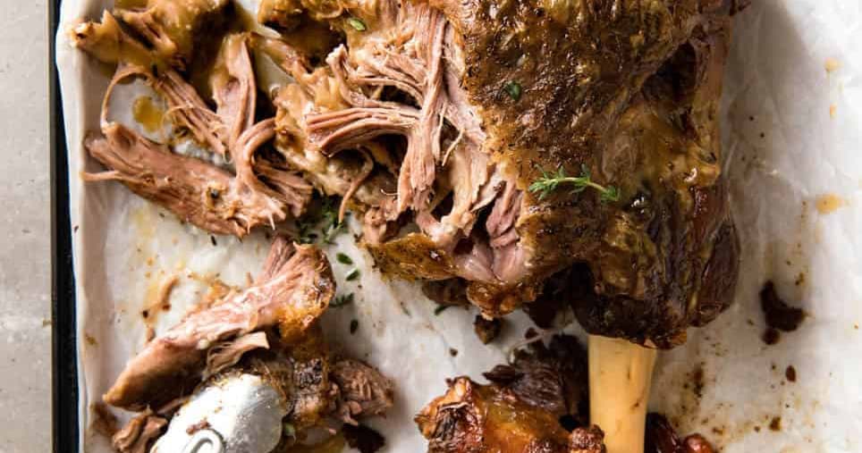Slow Cooker Roast Lamb Leg with Gravy Punchfork