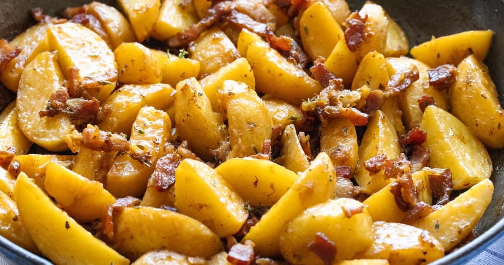 Potatoes Boulangere with Bacon Punchfork