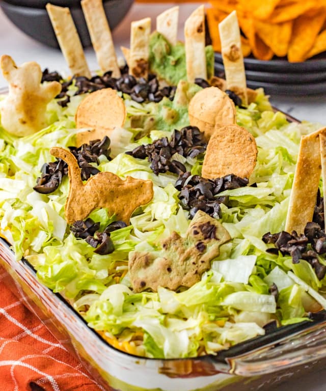 Halloween Graveyard 7 Layer Bean Dip Punchfork