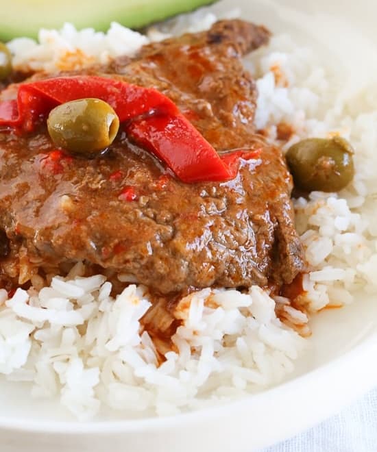 Braised Cubed Steak with Peppers and Olives (Instant Pot, Slow Cooker and StoveTop) Punchfork