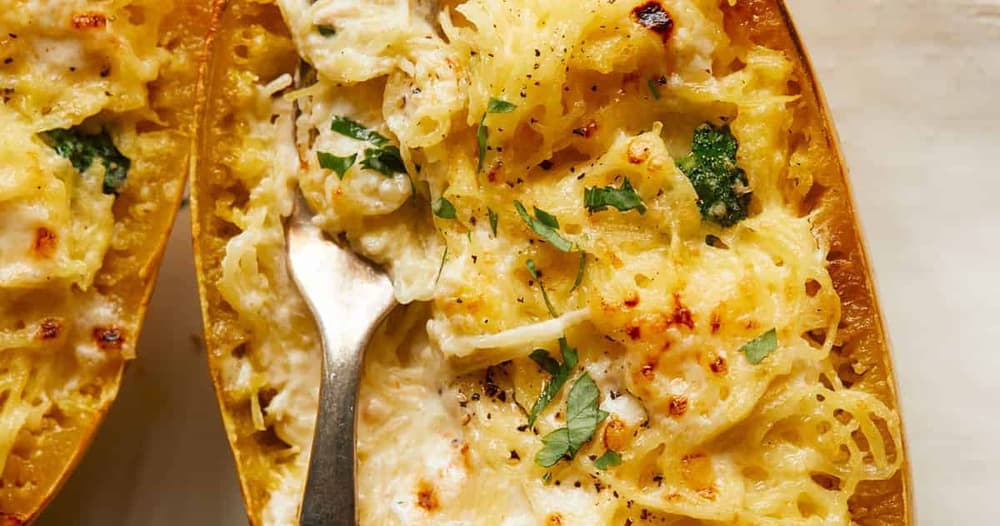 Spaghetti Squash and Broccoli Alfredo Punchfork
