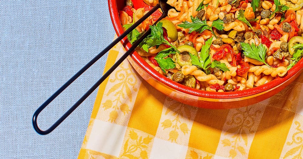 Lemony Pasta Salad with Crisped Capers Punchfork