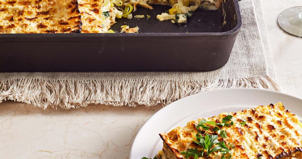 Mina (Matzo Pie with Spinach and Leeks) Punchfork