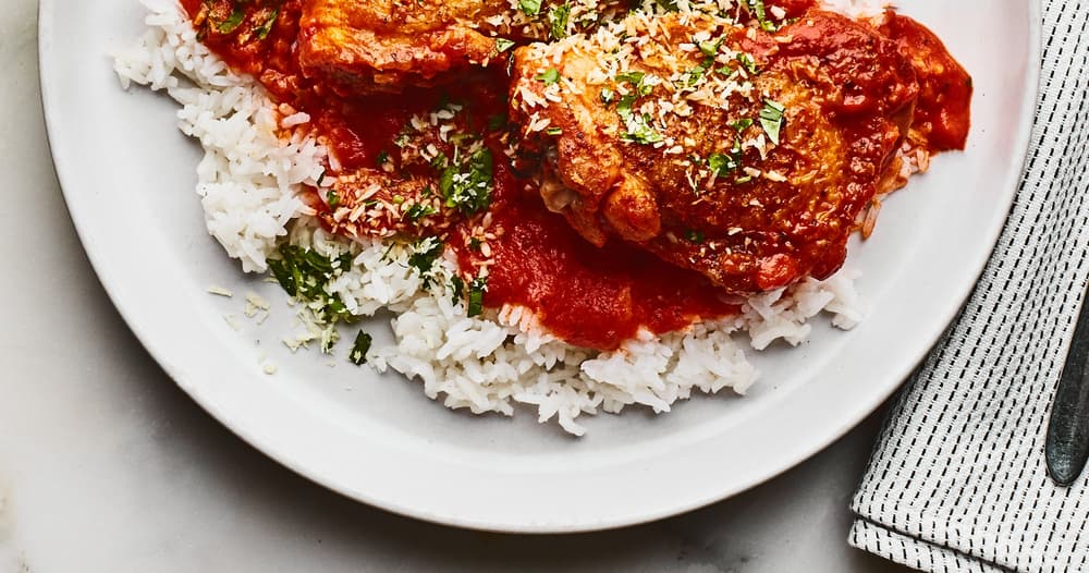 Tomato Curry Braised Chicken Thighs Marinara Punchfork