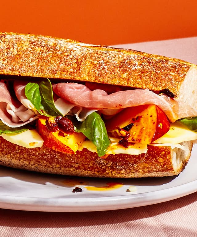 Peach and Prosciutto Sandwich Punchfork