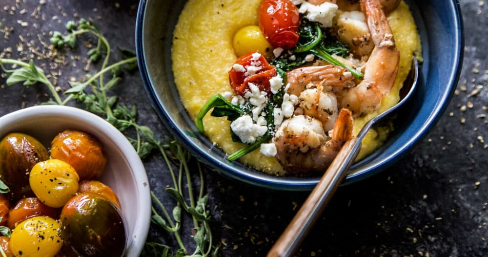 Easy Greek Shrimp & Grits Punchfork