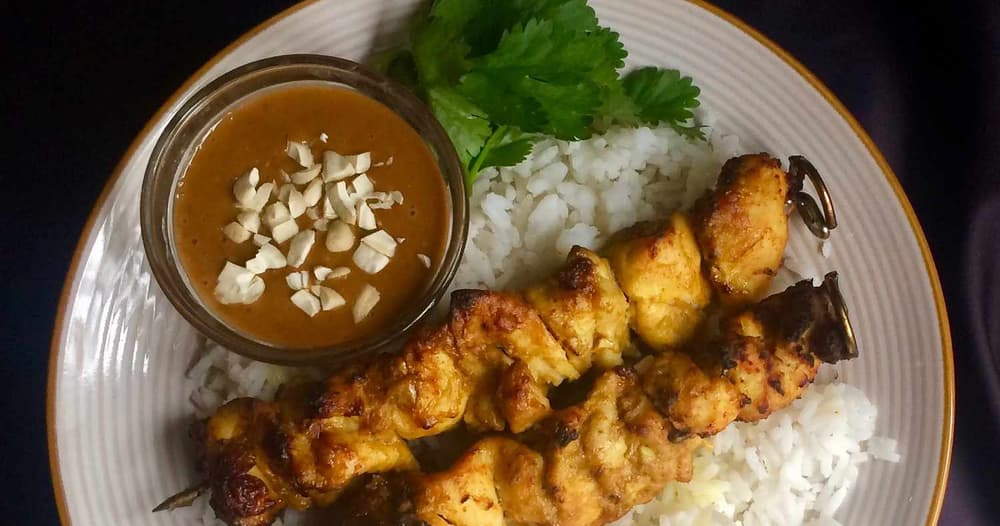 Air Fryer Chicken Satay with Dipping Sauce Punchfork