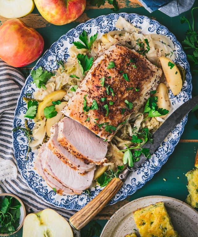 Crock Pot Pork Loin with Apples and Cabbage Punchfork