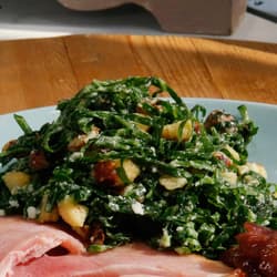 winter greens salad with pecorino dressing Winter Greens Salad with Pecorino Dressing