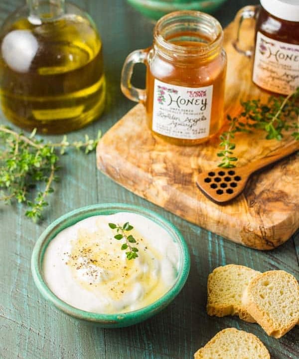 Whipped Goat Cheese Appetizer with Honey Punchfork