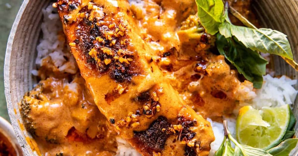 Coconut Curry Salmon with Garlic Butter Punchfork